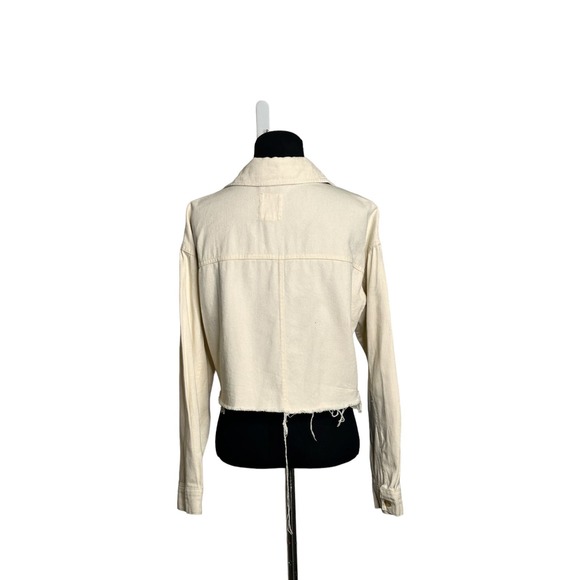 Thread + Supply cream yellow cropped button denim jacket size XS - Picture 9 of 10